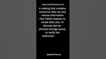 Mainframe Glossary 89: Master Catalog