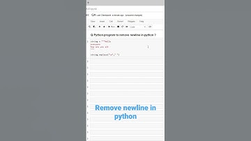 2.74 Python program to remove newline in python? #pythontricks #coding