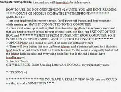 EASY Jailbreak 1.1.4 iPod Touch