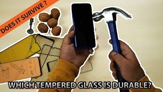DURABILITY TEST - BEST TEMPERED 9D GLASS,11D,2.5D | HAMMER TEST | WHICH ONE WILL SURVIVE?