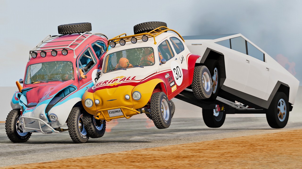 Cars vs Cybertruck #38 - BeamNG Drive | xxbdmnxx