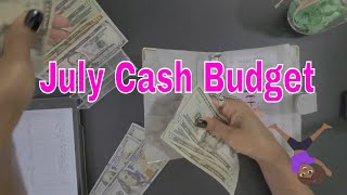 July cash budget. Envelope and sinking funds stuffing. $1300