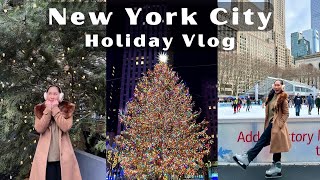 NYC Holiday Vlog 2023 🎄 | Bryant Park Ice Skating, Holiday Market, Chelsea Market Food Trip