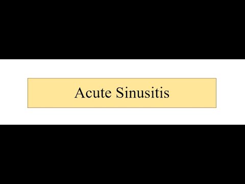 Video: Akutni Sinusitis - Simptomi, Zdravljenje Akutnega Dvostranskega Gnojnega Sinusitisa