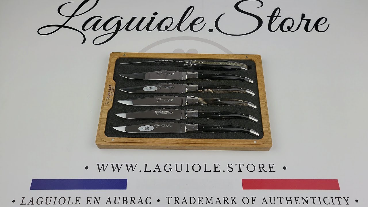 Steak knife set with blond buffalo horn handles - Officine Gullo