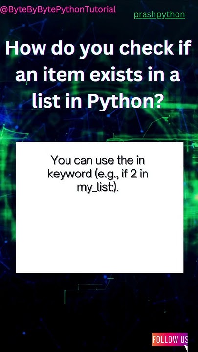 How do you check if an item exists in a list in Python?#Python #Lists# ...