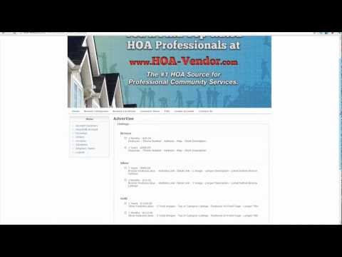 HOA Vendor Account/Listing Creation