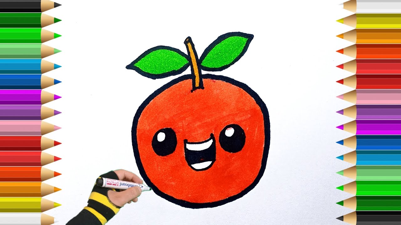 How to DRAW A orange : easy drawing a orange Step by Step for kids and ...