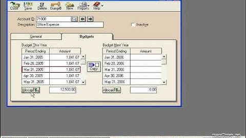 Peachtree Tutorial Entering Account Budgets 2003 2006 Sage Training Lesson 3.8