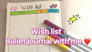 Wish list  ❤️ - bullet journal with me | Illisa