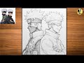 How To Draw Gojo and Kakashi |Step By Step | Naruto Kaisen for beginners Tutorial #gojo #kakashi 