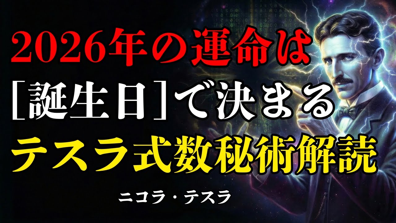 【※99%は知らない】誕生日に隠された「不運のプログラム」を解除せよ。2026年、運命の脚本を書き換えるテスラの数秘術解読