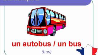 French Lesson 36 - MEANS OF TRANSPORT Transportation Vocabulary - Les Moyens de transport