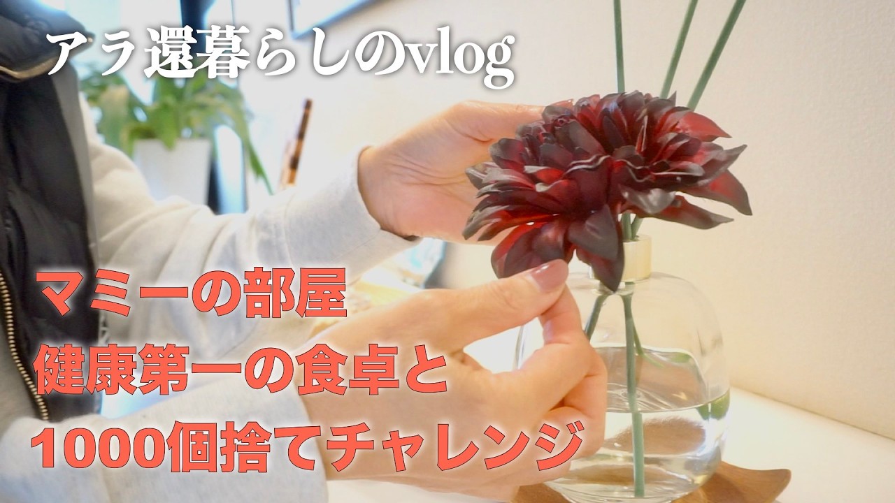 【アラ還専業主婦vlog】大物を手放す/1000捨てチャレンジ中の玄関、リビング、キッチン収納/健康第一の食卓/14才９ヶ月シニア犬と日々の暮らし