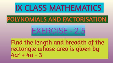 TS/AP 9th class mathematics | Polynomials and Factorisation || Exercise 2.5