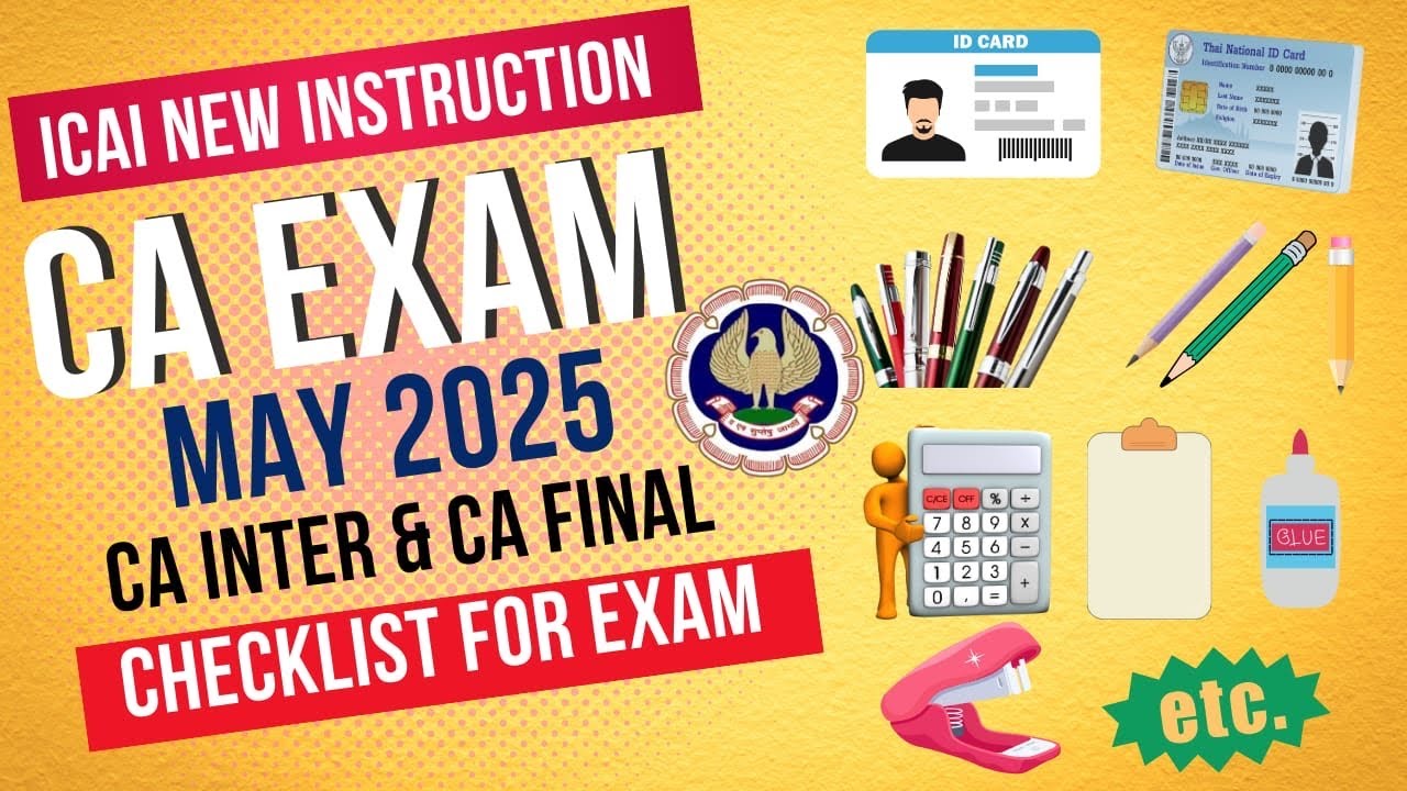 ICAI New Instruction CA Exam May 2025 Checklist Items | CA intermediate ...