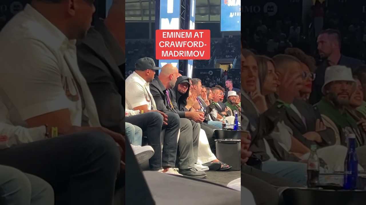Смотреть «Eminem reacting to his verse on “Dead Wrong” at Crawford Vs. Madrimov fight» на YouTube Смотреть «Eminem reacting to his verse on “Dead Wrong” at Crawford Vs. Madrimov fight» на YouTube