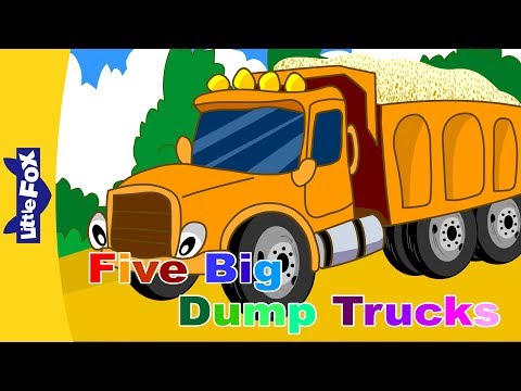 Five Big Dump Trucks Song for Kids By Little Fox YouTube