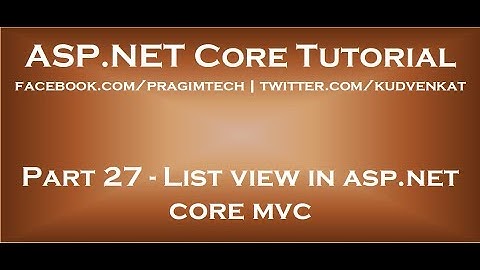 Lijstweergave in asp net core mvc