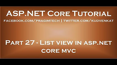 List view in asp net core mvc