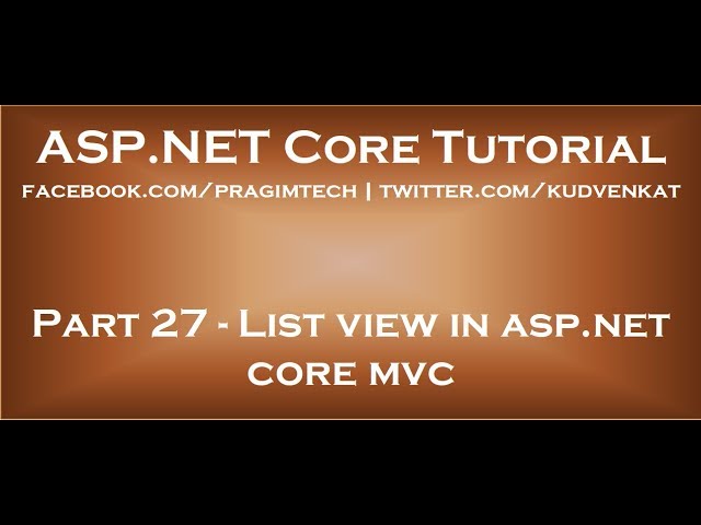 list view in asp net core mvc