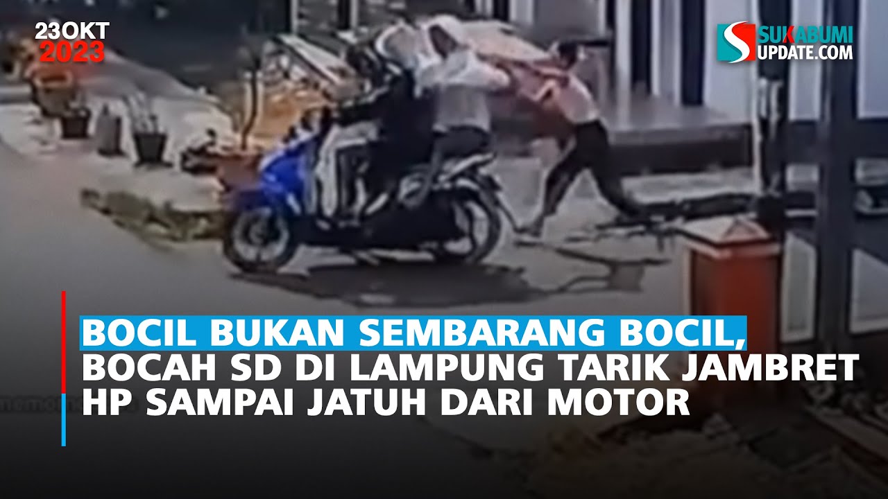 Bocil Bukan Sembarang Bocil, Bocah SD di Lampung Tarik jambret HP sampai Jatuh dari Motor