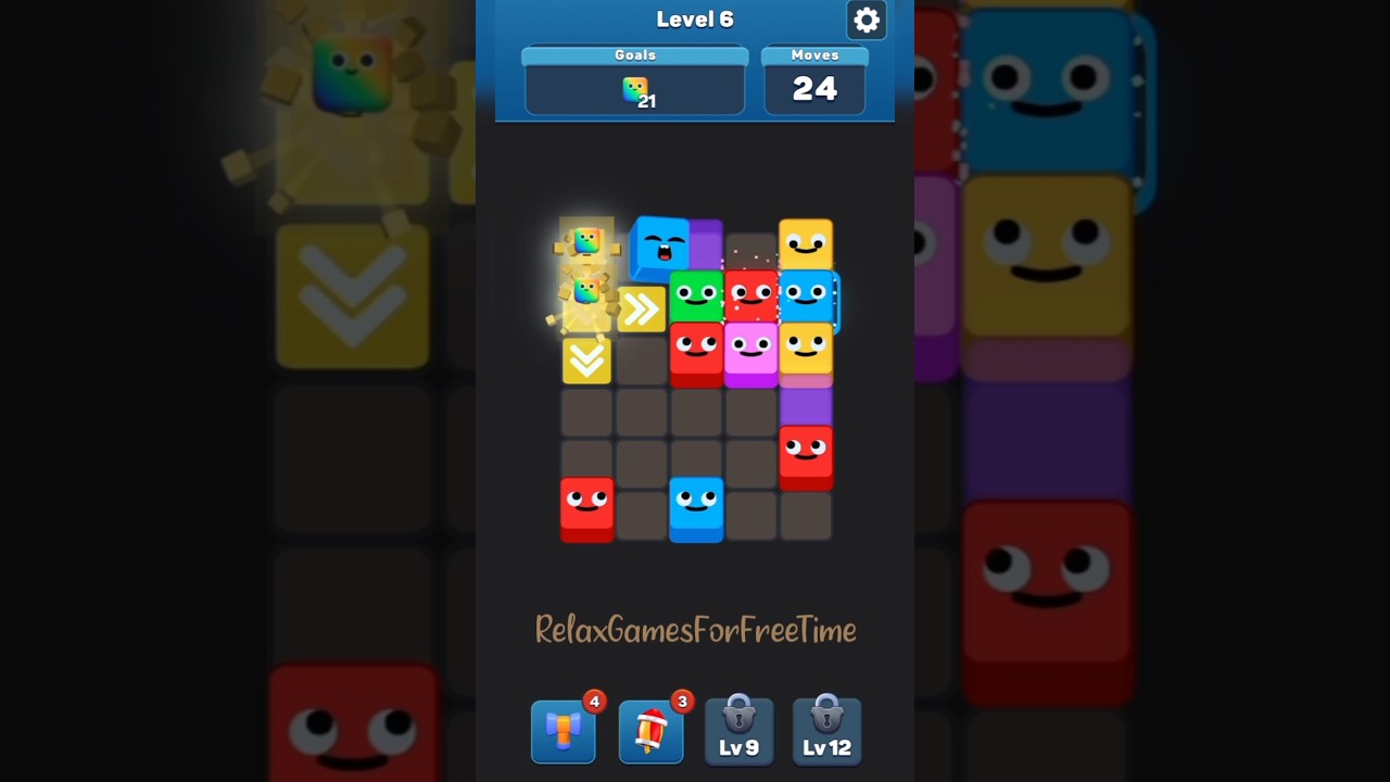 Jelly Match - Level 6 gameplay unique swipe block color match logic puzzle brain casual mobile game