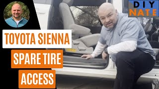 Spare Tire Access on Toyota Sienna & Rattling Sound Solved!  DIYNate Tightens Spare Tire to Frame!