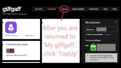 How To To-Up and Buy a Goodybag on GiffGaff
