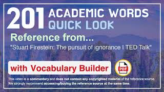 201 Academic Words Quick Look Ref from Stuart Firestein: The pursuit of ignorance | TED Talk