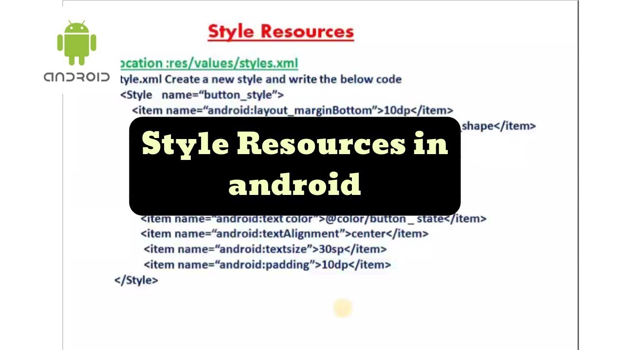 Style Resources In Android Part 27 10 In Hindi YouTube
