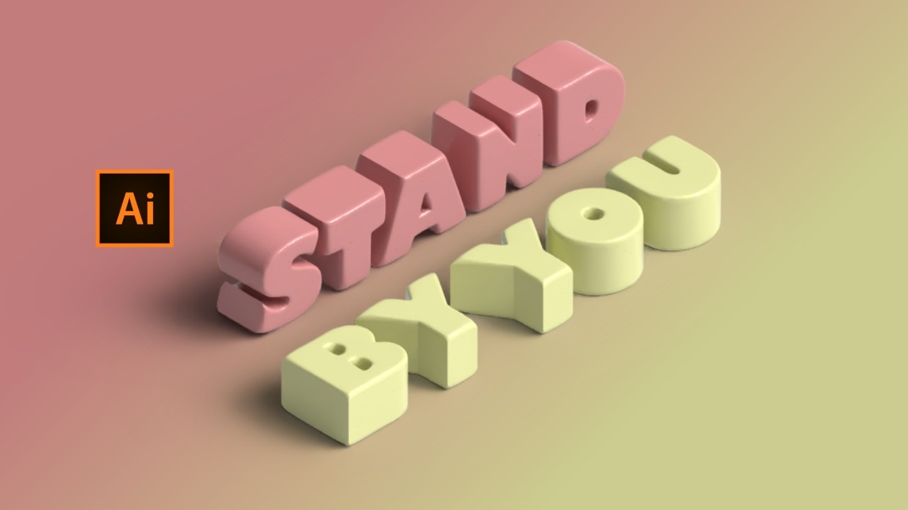 Creating 3D Text Effect In Adobe Illustrator | Full Tutorial 3D Text #3dtext #adobeillustrator