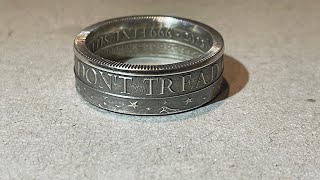 Don’t Tread On Me coin ring, size 12, 1/2 oz pure silver