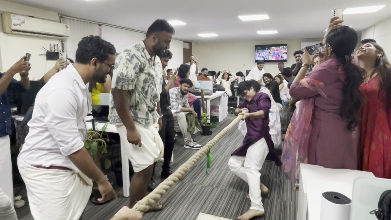 Onam Celebration at Office | Tug of War |Games| Colleagues ...