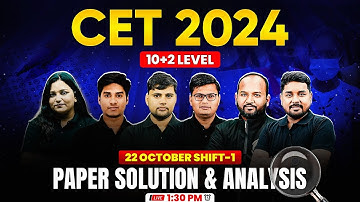 Rajasthan CET Paper Solution 2024 | 22 Oct Shift 1 Raj CET 10+2 | CET Paper Solution & Analysis 2024