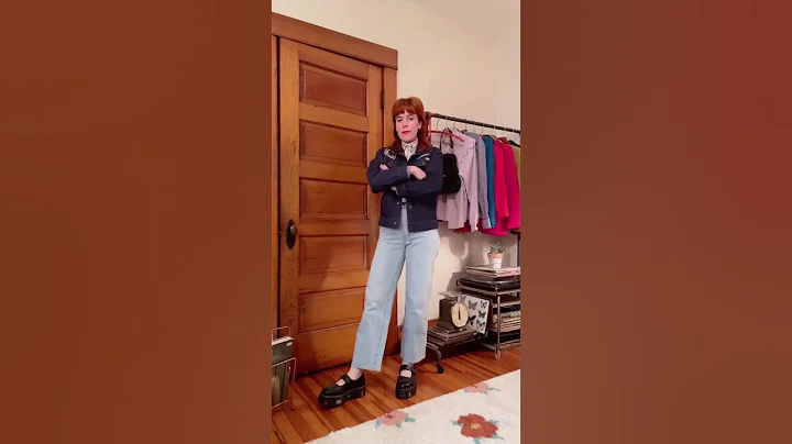 Styling my new thrifted vintage jean jacket. #shorts #thrifting #style