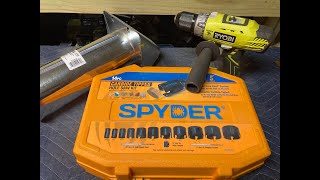 Drilling 4' Inch Hole in Concrete Block for Dryer Vent Install Using Ryobi 18v Hammer Drill DIY