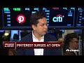 Pinterest CEO Ben Silbermann following the company's IPO