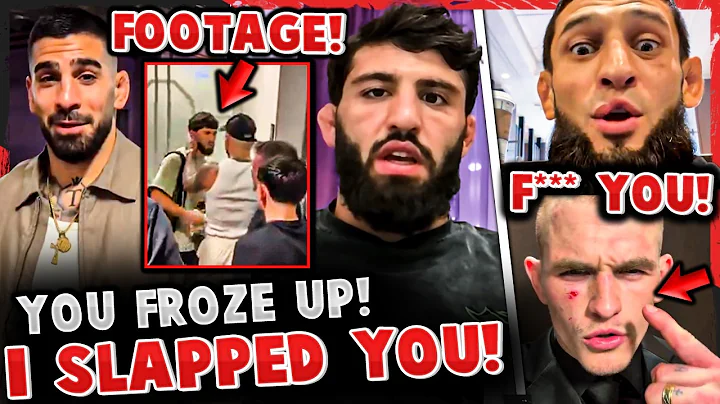 *FOOTAGE* Ilia Topuria SLAPPED Arman Tsarukyan BACKSTAGE?! Arman RESPONDS! Khamzat GOES OFF!