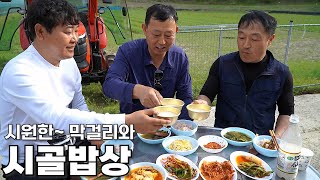 직접 기른 채소로 만든 밥상에 막걸리 한사발도하고  TYM/T70트렉터도 타보고 [Korean countryside Mukbang]