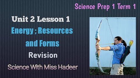 Prep 1 , Term 1 , Unit 2 , Lesson 1 ( Energy ; Resources and forms ) , Revision.