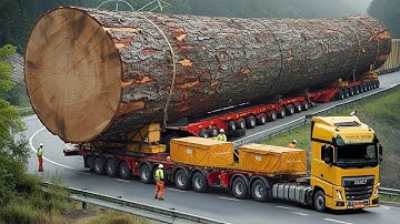 INSANE Logging Truck Driving Skills – Oversize Timber Loads & Fastest Chainsaw Machines!