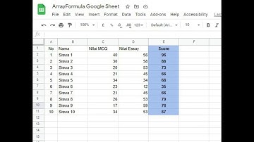 ArrayFormula Google Sheet Untuk Penjumlahan