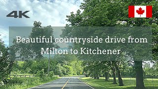 4K | Beautiful countryside drive from Milton to Kitchener | Canada