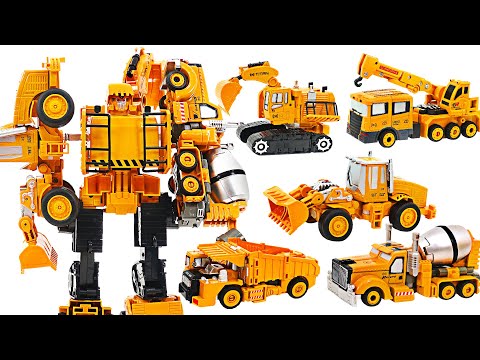 トラントラックロボット！ 建設車両5 変形合体ロボット！ 行く