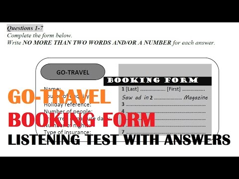 go travel booking form listening answers