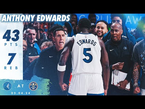 Anthony Edwards Drops PLAYOFF CAREER-HIGH 43 Points In GAME 1 WIN Over Nuggets | 05.04.24
