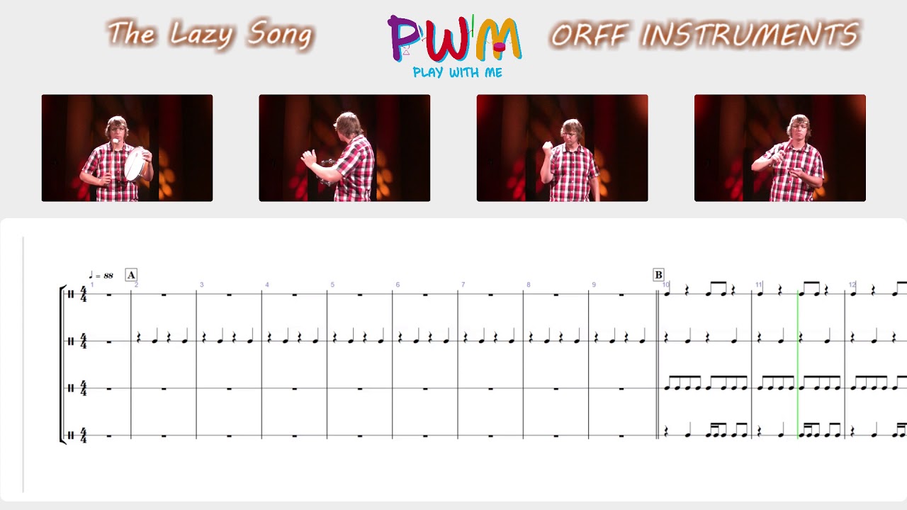 PWM: The Lazy Song - Orff instruments