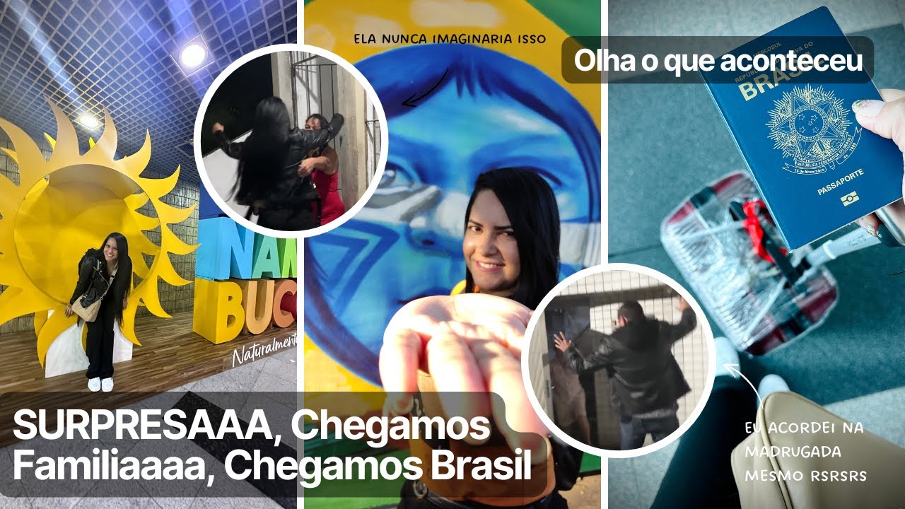 VOLTAMOS BRASIL I depois de 3 anos em Portugal, SURPREENDO minha família!😭 #volta #portugal #brasil