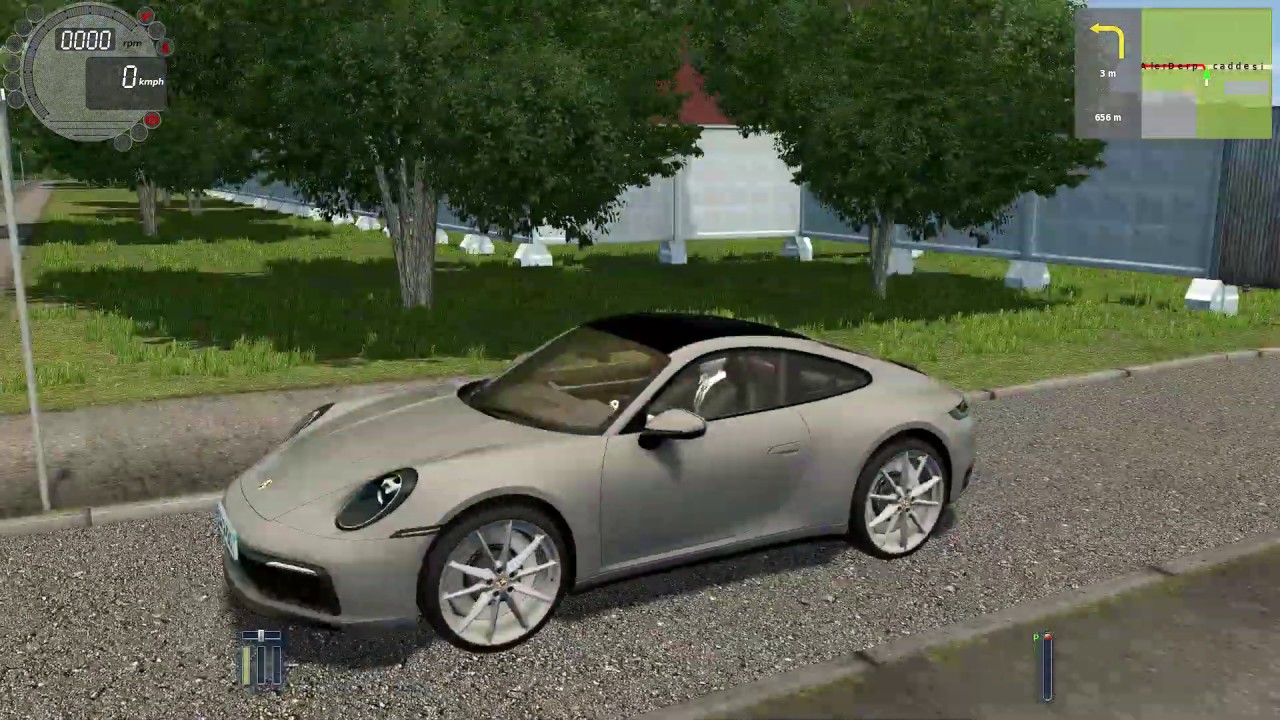 Porsche city car driving